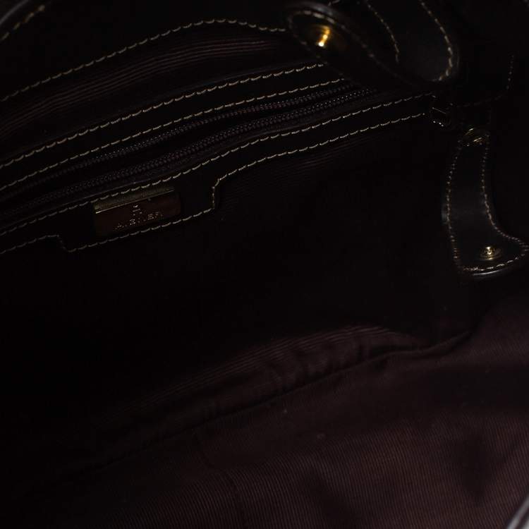Pre Owned Aigner Brown Monogram Coated Canvas and Leather Hobo