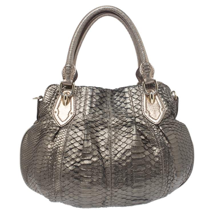 Pre Owned Aigner Metallic Python Hobo