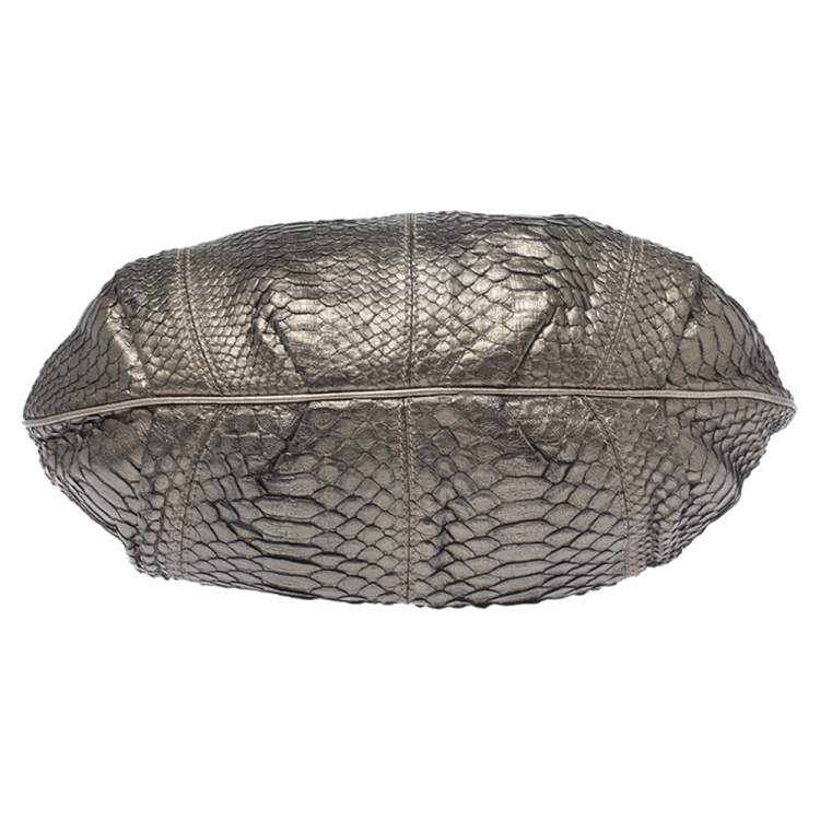 Pre Owned Aigner Metallic Python Hobo