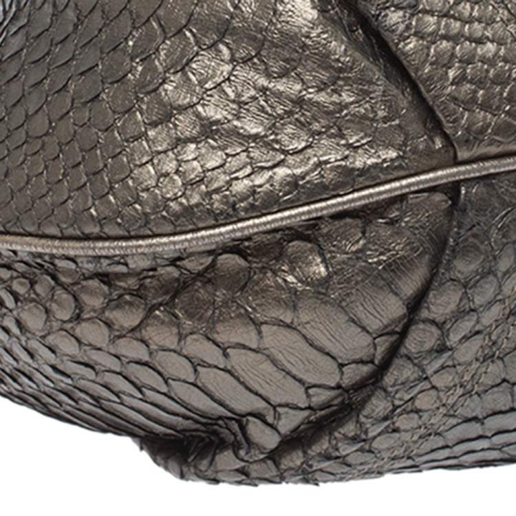 Pre Owned Aigner Metallic Python Hobo