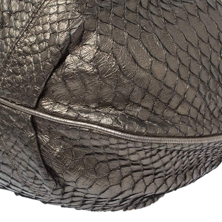 Pre Owned Aigner Metallic Python Hobo