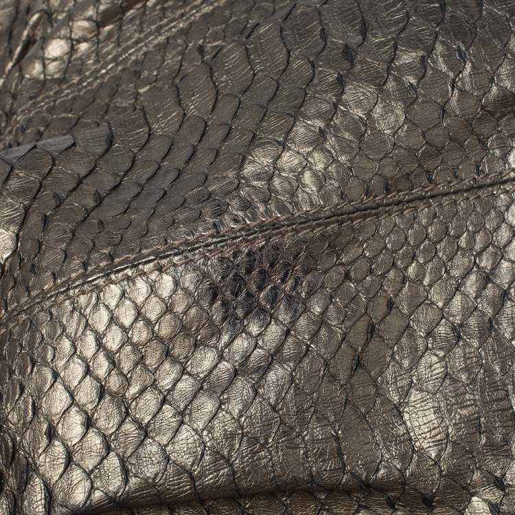 Pre Owned Aigner Metallic Python Hobo