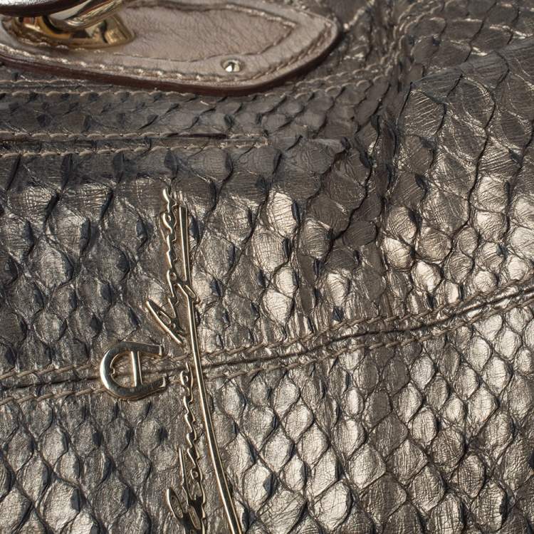 Pre Owned Aigner Metallic Python Hobo