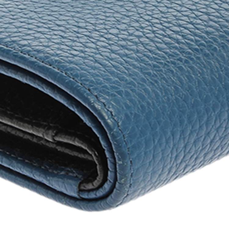 Pre Owned Aigner Blue Leather Diadora Compact Wallet