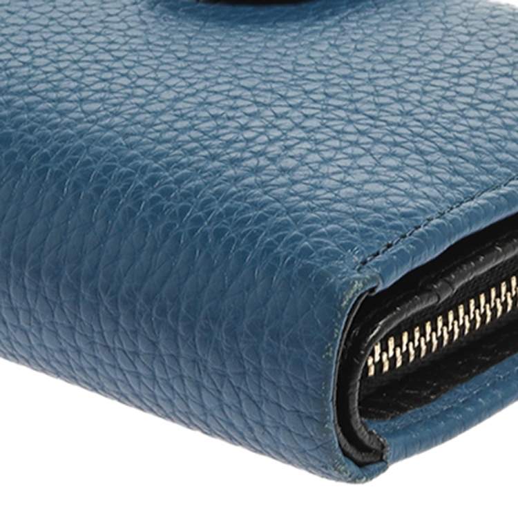 Pre Owned Aigner Blue Leather Diadora Compact Wallet