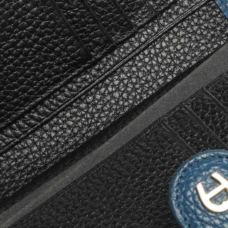 Pre Owned Aigner Blue Leather Diadora Compact Wallet