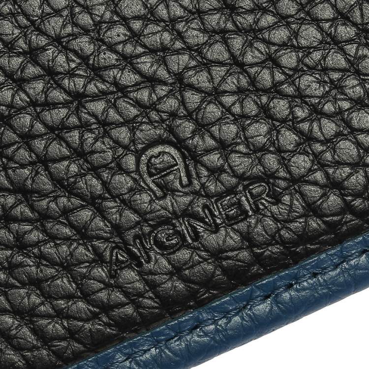 Pre Owned Aigner Blue Leather Diadora Compact Wallet