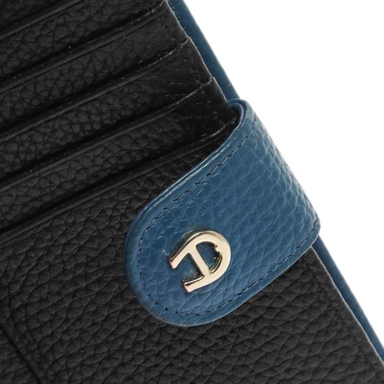 Pre Owned Aigner Blue Leather Diadora Compact Wallet