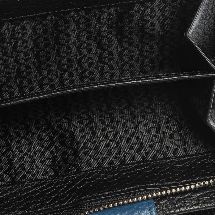 Pre Owned Aigner Blue Leather Diadora Compact Wallet