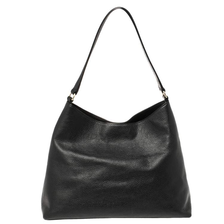 Pre Owned Aigner Black Leather Shoulder Bag