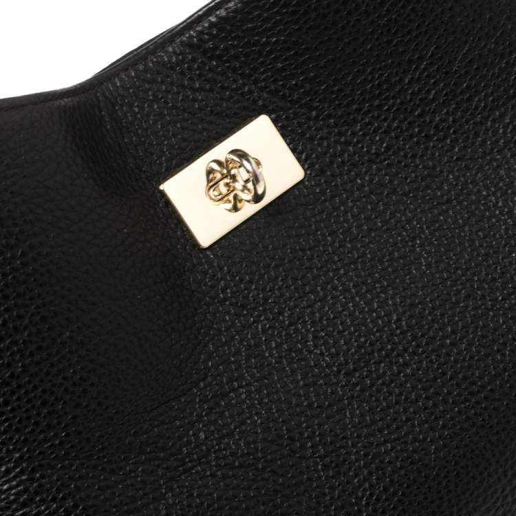 Pre Owned Aigner Black Leather Shoulder Bag