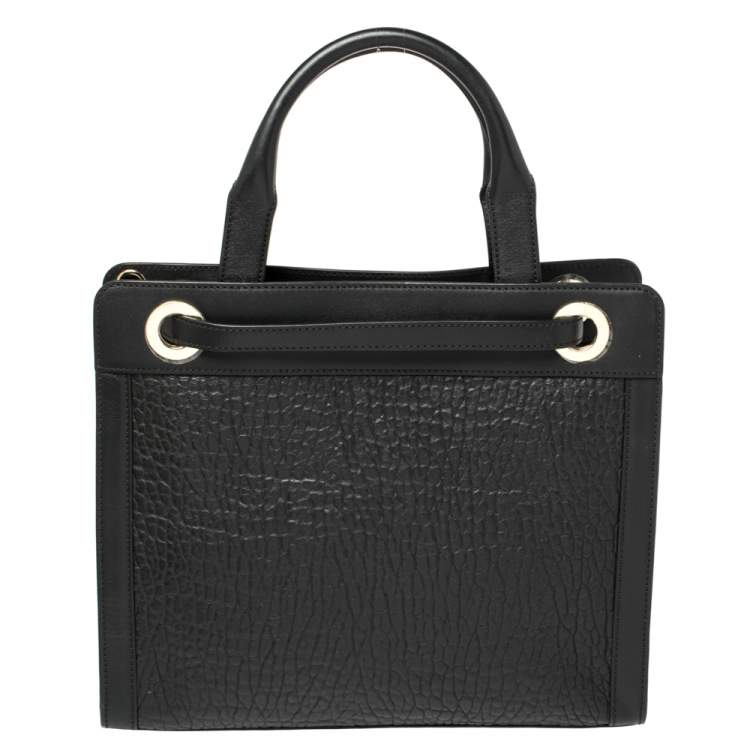 Pre Owned Aigner Black Pebbled Leather Cavallina Tote