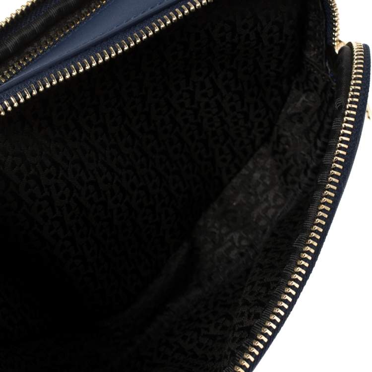 Pre Owned Aigner Deep Blue Leather Diadora Belt Bag