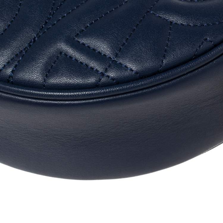 Pre Owned Aigner Deep Blue Leather Diadora Belt Bag