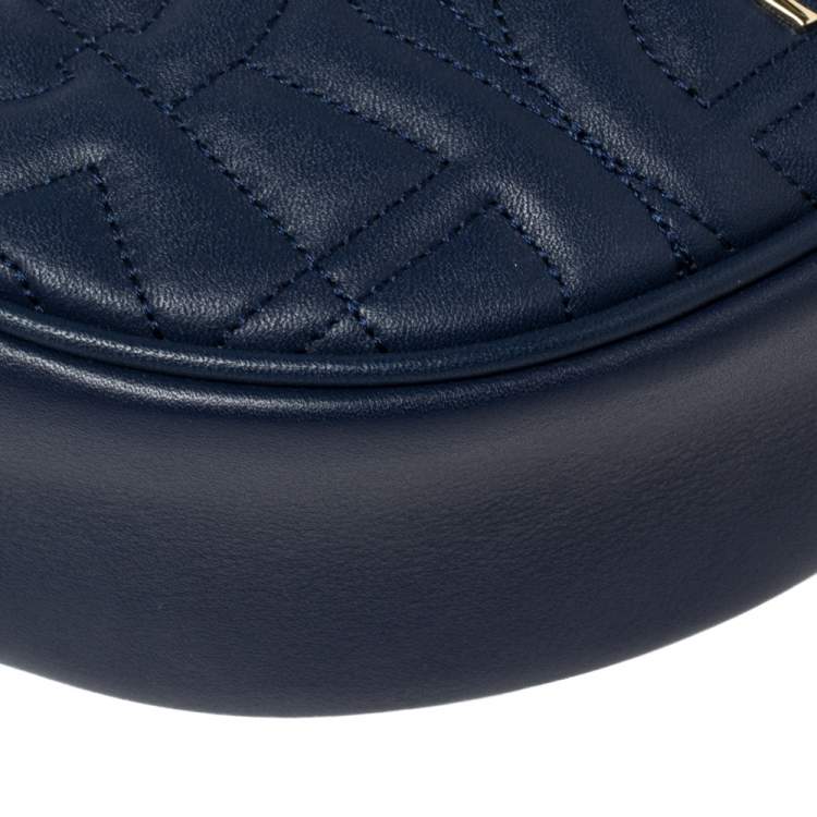 Pre Owned Aigner Deep Blue Leather Diadora Belt Bag