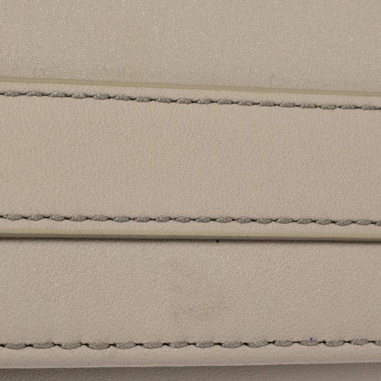 Pre Owned Aigner Grey Leather Flap Continental Wallet