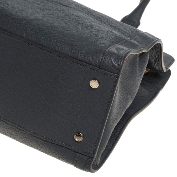 Pre Owned Aigner Grey Leather Cavallina Tote