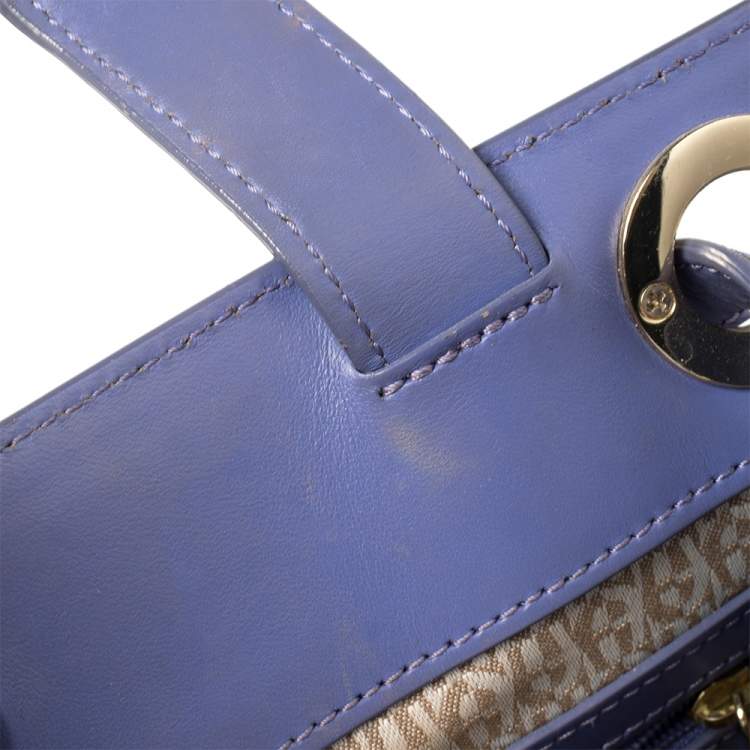 Pre Owned Aigner Lavender Crocodile Embossed Leather Limited Edition Cavallina Tote