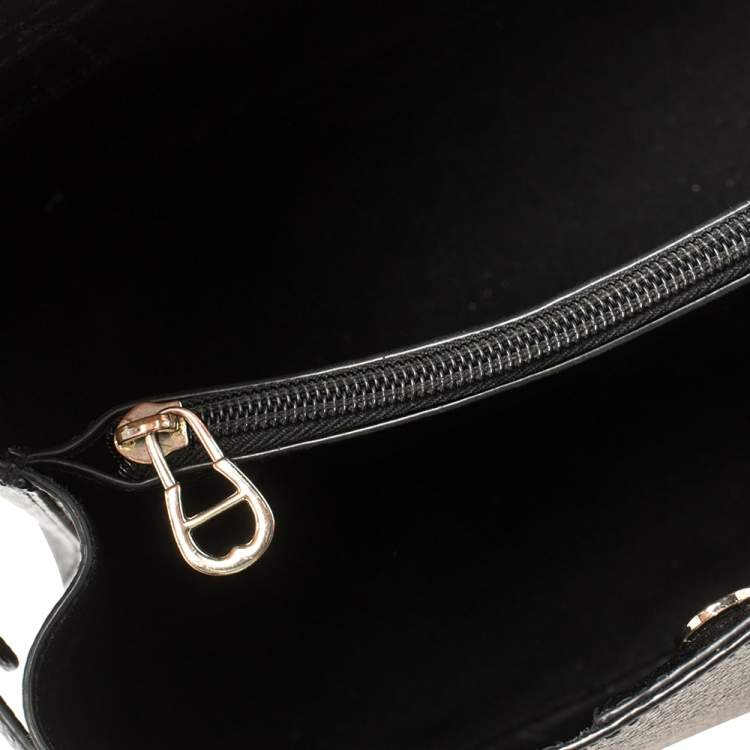 Pre Owned Aigner Black Leather Tote