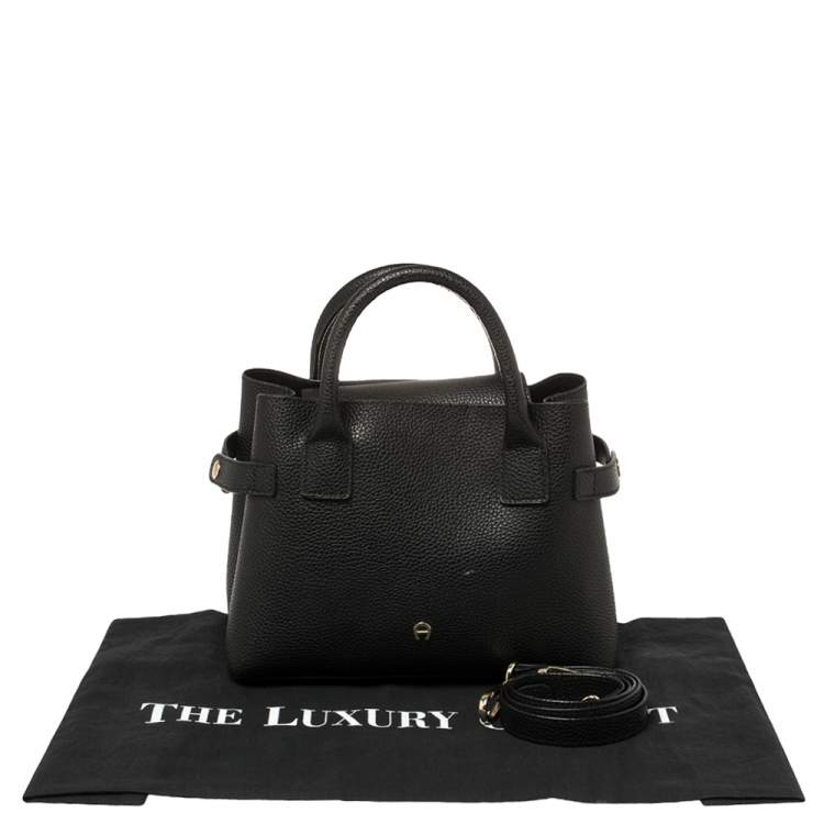 Pre Owned Aigner Black Leather Tote