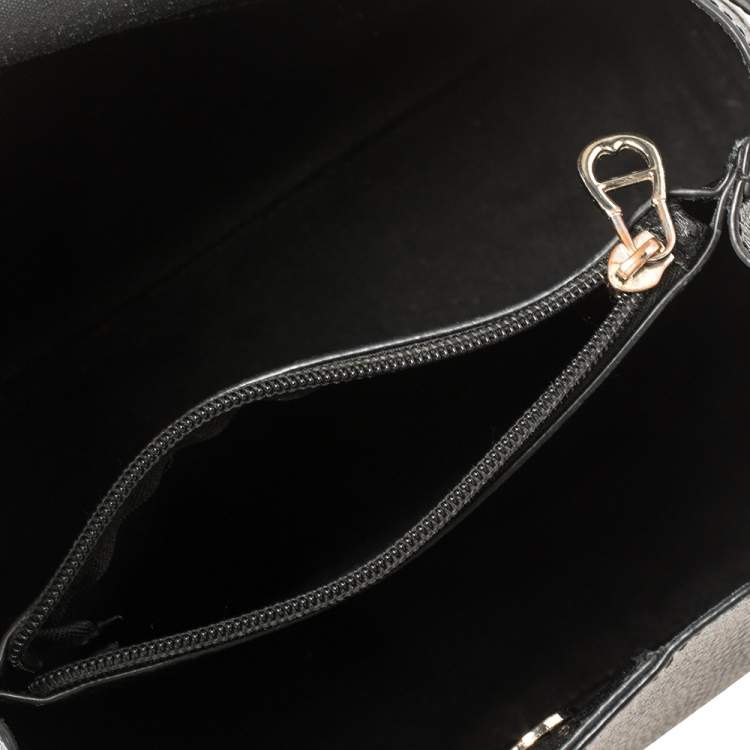 Pre Owned Aigner Black Leather Tote