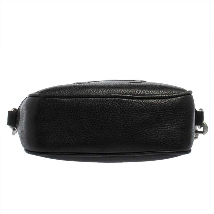 Pre Owned Aigner Black Grained Leather Bombe A Camera Crossbody Bag