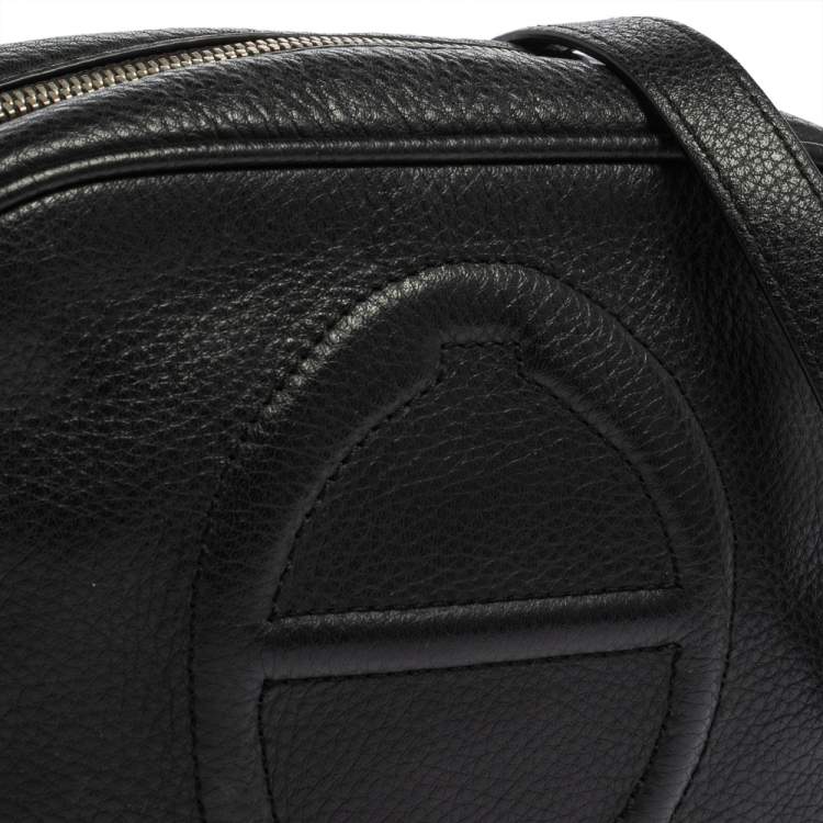 Pre Owned Aigner Black Grained Leather Bombe A Camera Crossbody Bag