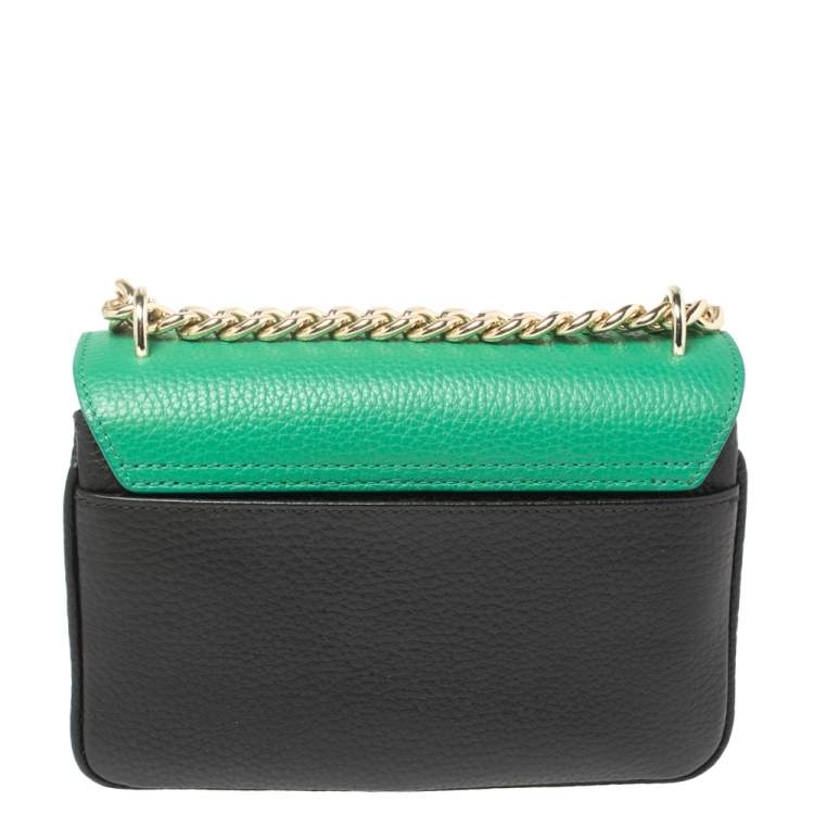 مملوكة مسبقًا Aigner Green/Black Leather Diadora Shoulder Bag