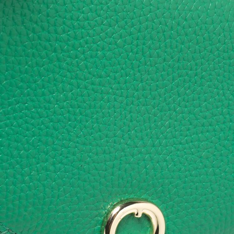 مملوكة مسبقًا Aigner Green/Black Leather Diadora Shoulder Bag