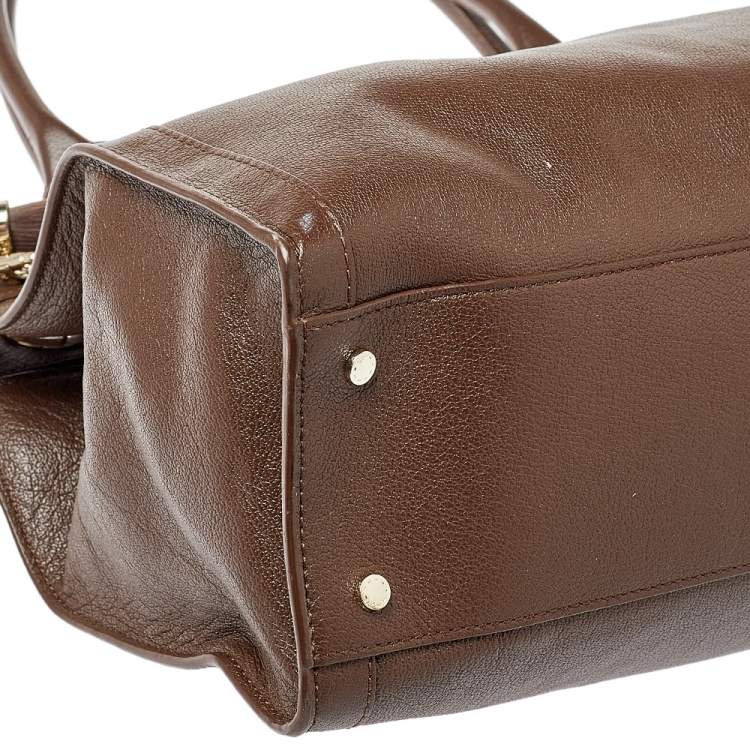 Pre Owned Aigner Brown Leather Cavallina Tote