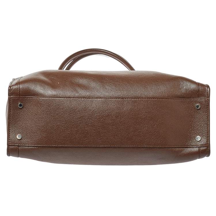 Pre Owned Aigner Brown Leather Cavallina Tote