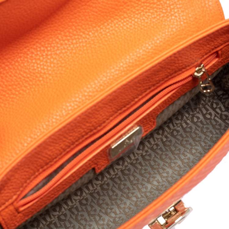 مملوكة مسبقًا Aigner Orange Leather Genoveva Pochette Crossbody Bag