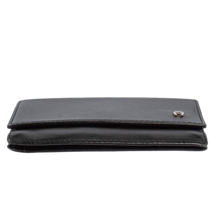 Pre Owned Aigner Black Leather Card Holder