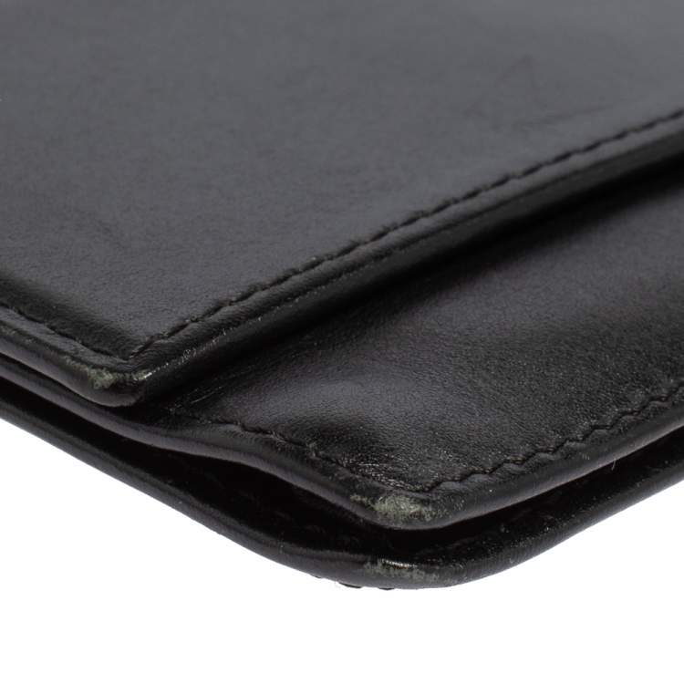 Pre Owned Aigner Black Leather Card Holder