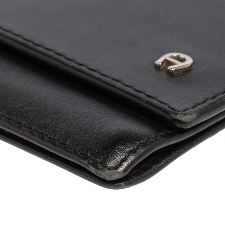 Pre Owned Aigner Black Leather Card Holder