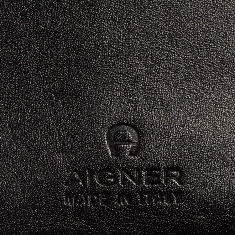Pre Owned Aigner Black Leather Card Holder