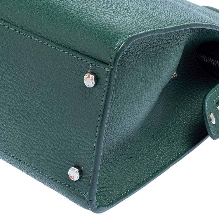 Pre Owned Aigner Green Grained Leather Cybill Tote