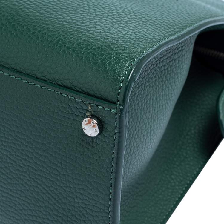 Pre Owned Aigner Green Grained Leather Cybill Tote