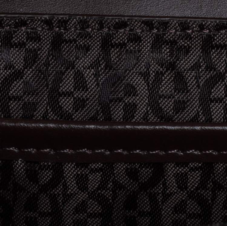 Pre Owned Aigner Brown/Black Signature Coated Canvas and Leather Fiorentina Belt Bag