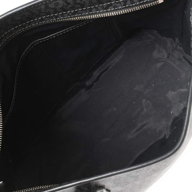 Pre Owned Aigner Black Signature Coated Canvas and Leather Tote