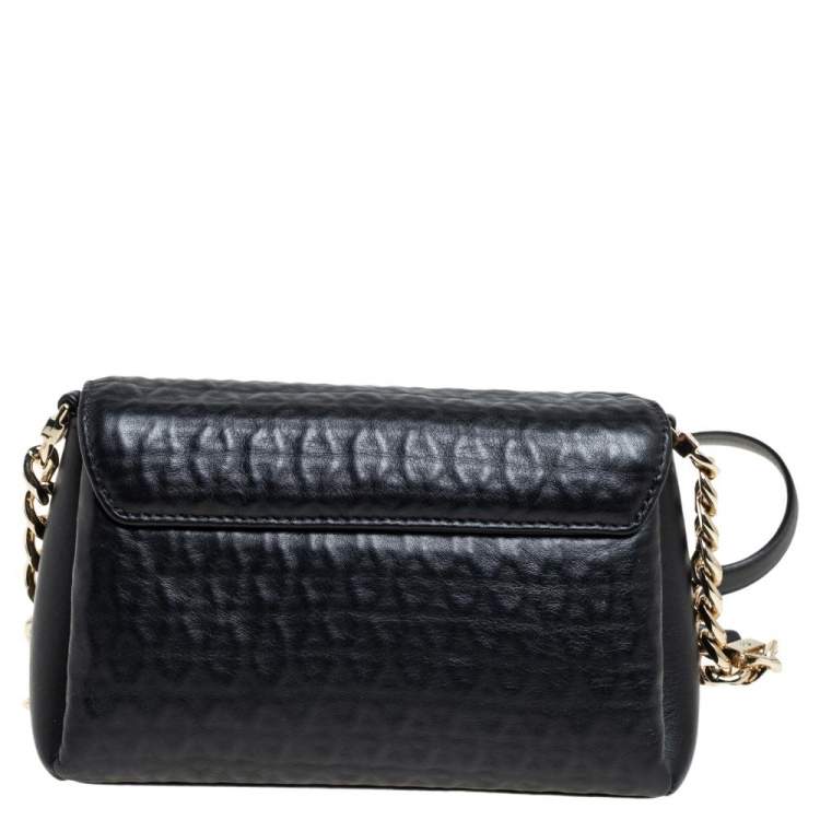 مملوكة مسبقًا Aigner Black Leather Flap Crossbody Bag