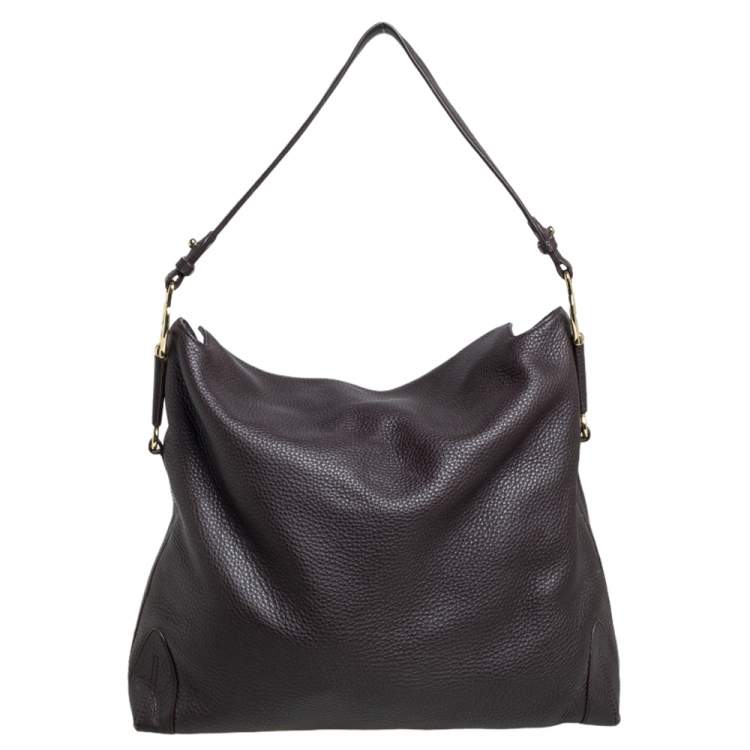 Pre Owned Aigner Dark Brown Leather Large Arya Hobo 