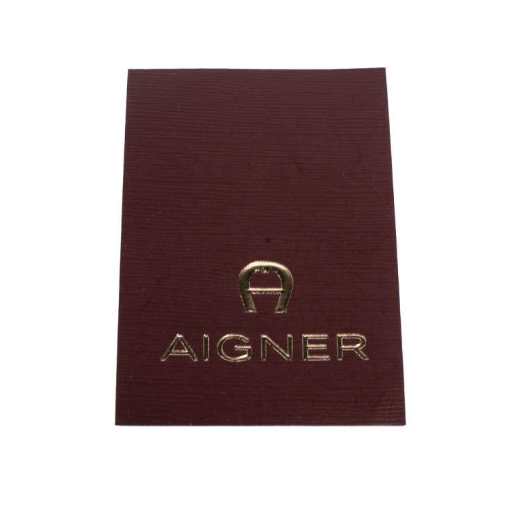 Pre Owned Aigner Black Leather Logo Flap Continental Wallet