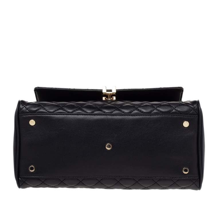 Pre Owned Aigner Black Leather Garda Top Handle Bag