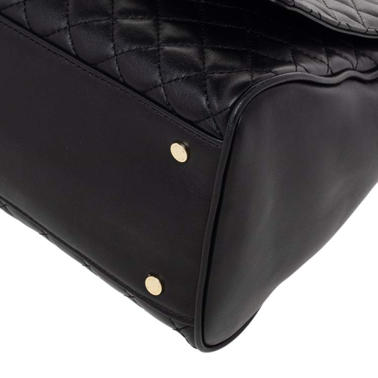 Pre Owned Aigner Black Leather Garda Top Handle Bag