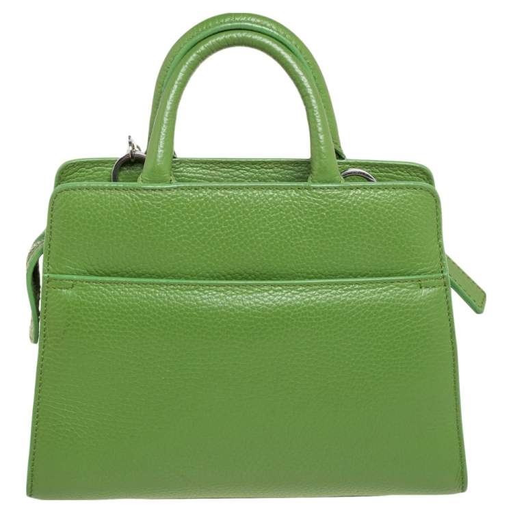 Pre Owned Aigner Green Grained Leather Cybill Tote