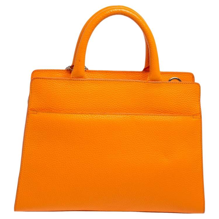 Pre Owned Aigner Orange Leather Cybill Tote