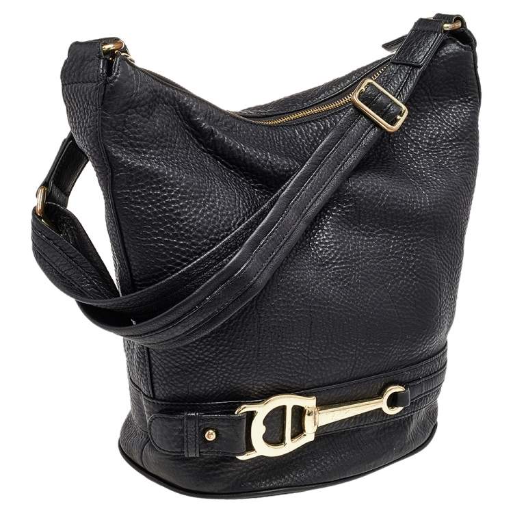 Pre Owned Aigner Black Leather Hobo