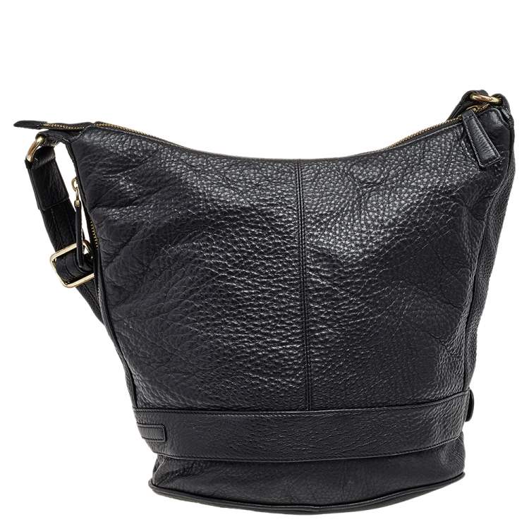 Pre Owned Aigner Black Leather Hobo