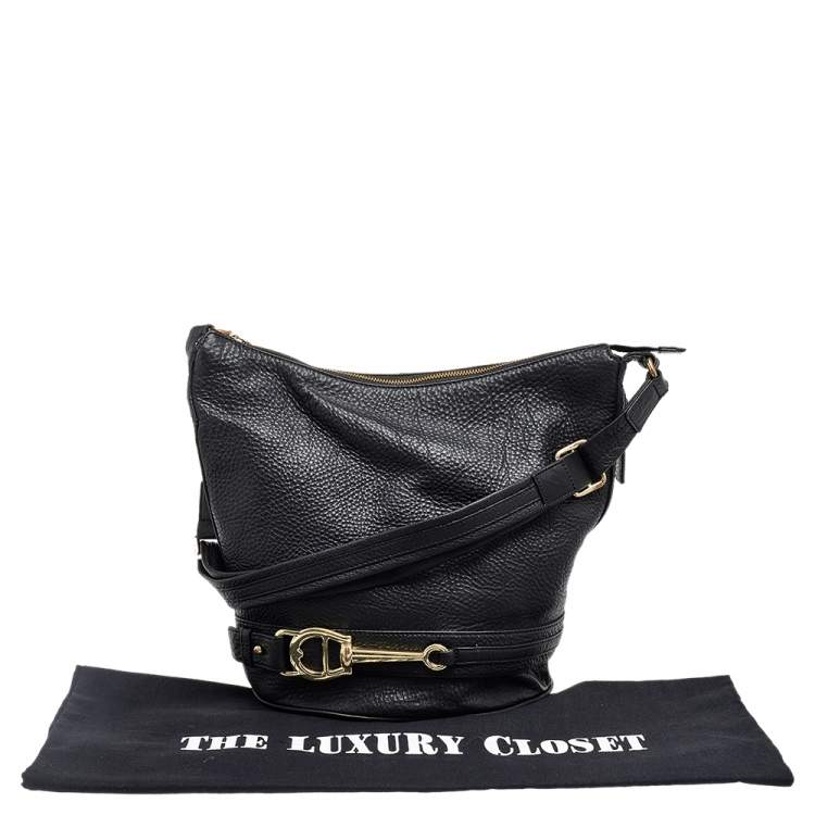 Pre Owned Aigner Black Leather Hobo